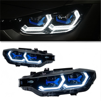 Pour BMW Série 3 F30 F35 : Phares à LED bleus modifiés avec projecteur DRL, Plug and Play