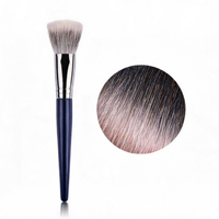Ensemble de pinceaux plats professionnels de luxe de haute qualité en poils d'animaux avec manche en bois pour le maquillage du visage, options véganes, pour centre de beauté et usage domestique