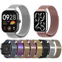 Bracelet en métal milanais pour Xiaomi Mi Band 8Pro 9Pro Bracelet de montre magnétique en acier inoxydable pour Redmi Watch 4 5