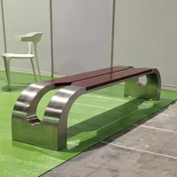Banc de patio plat traditionnel en acier inoxydable écologique pour gare, jardin extérieur, zone résidentielle, banc en métal