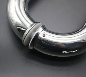 Manija de puerta de acero inoxidable para puerta de vidrio, tubo redondo con acabado de espejo satinado de alta calidad - Product Image 6
