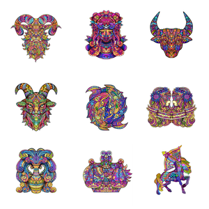 Wholesale Custom Size Animal Wooden Puzzle Unique Shape Colorful Matching Jigsaw Pieces Toys For Adult Creative Gifts