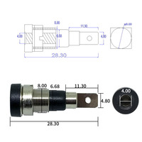 Connecteur banane pour panneau d'alimentation avec isolation ABS et contact en cuivre de 4 mm