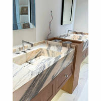 Lavabo en marbre personnalisé, lavabo mural en pierre, lavabo en marbre pour hôtel, maison, double lavabo pour salle de bain
