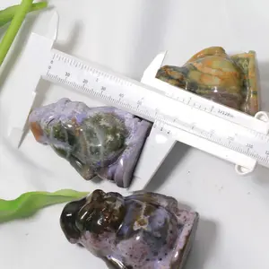 Groothandel Natuurlijke Ocean Jasper Carving Crystal Pocket Monster Carving Voor Huis Decoratie
