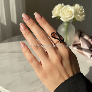 Oro rosa P. Anillo de Plata de Ley 925 con eslabones de cadena, doble diseño - Product Image 3