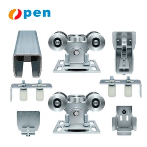 Porte coulissante moderne <span class=keywords><strong>en</strong></span> <span class=keywords><strong>acier</strong></span> robuste à 5 roues avec suspension à roulettes pour porte patio SL500 - Product Image 2