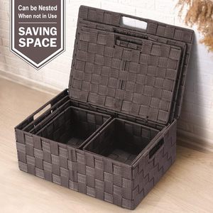 OEM Wholesale Nylon Belt Woven <strong>Storage</strong> Box Rectangle <strong>Home</strong> <strong>Organization</strong> and Modern Style Stackable <strong>Storage</strong> From China - Product Image 5