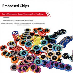 Jetons en céramique Texas Hold'em, Cartes à jouer pour salles de <span class=keywords><strong>jeu</strong></span> et salles de mahjong, Jetons numériques de règlement de points, Relief - Product Image 3