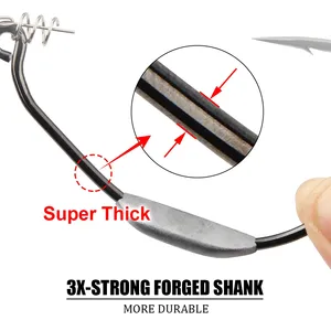 Spinpoler lestée <span class=keywords><strong>Raptor</strong></span> crochet Swimbait crochet décalé Twistlock goupille de centrage ver souple leurre sans mauvaises herbes gabarit gréement matériel de pêche - Product Image 4