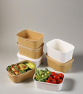 Conteneur alimentaire carré en papier de qualité supérieure, argenté et doré, de qualité alimentaire, jetable, avec couvercle - Product Image 6