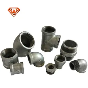 90 độ khuỷu tay sắt dễ uốn phụ kiện ống nước ISO/NPT Phụ kiện mạ kẽm nóng dẻo gi ổ cắm 1/2 "chéo ổ cắm bằng nhau - Product Image 6