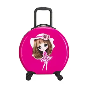 Maleta infantil redonda con diseño de dibujos animados, maleta con ruedas universales, equipaje de mano para bebés, admite personalización OEM - Product Image 1