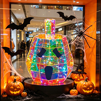 Citrouille d'Halloween Lumineuse Faite Main avec Lumières LED USB – Décoration Intérieure Écologique et Réutilisable pour Fêtes à Domicile et en Bar