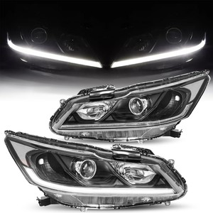 Venta de Fábrica: Faros Delanteros Automotrices Retrofit para Honda Accord 2016 2017, LED Decorativos DRL con Señal de Giro Amarilla - Product Image 1
