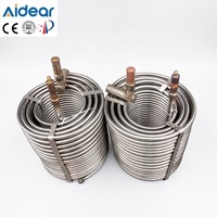 Échangeur de chaleur à immersion en spirale en acier inoxydable 304 pour système de refroidissement de la mouture dans les cuves de fermentation de brasserie
