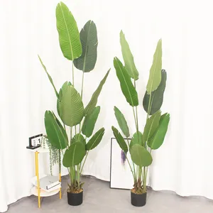 緑のヤシプラスチックバードオブパラダイス植物高品質バナナツリーリアルタッチスカイバード人工トラベラーバナナツリー