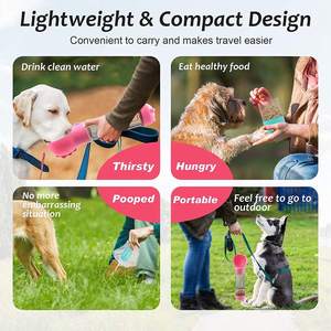 Distributeur de bouteilles de nourriture d'eau recyclée multifonction Portable chiot chien bol buveur intelligent Puzzle pour animaux de compagnie mangeoire avec sac de merde 255g - Product Image 6