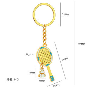 Llavero Creativo con Mosquetón de Paleta de Ping Pong, de Aleación de Zinc, Rojo y Negro, Souvenir Deportivo, Amuleto Metálico de Moda - Product Image 6
