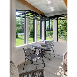 หน้าต่างบานพับอะลูมิเนียมสีดำขายดีที่สุด กระจกทะลุหน้าต่าง ขนาดสั่งทำได้ สำหรับใช้ในบ้านและเชิงพาณิชย์ - Product Image 5