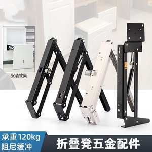 Hidden Dual-Directional Buffer Damping Stainless Steel Folding <b>Stool</b> for Apartment <b>Dining</b> Hotel Use - Product Image 2
