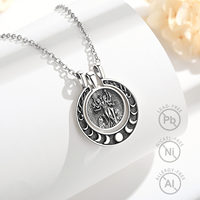 Merryshine 925 argent Sterling Triple lune déesse Hécate collier magique Wiccan païen amulette bijoux pendentif pour les femmes
