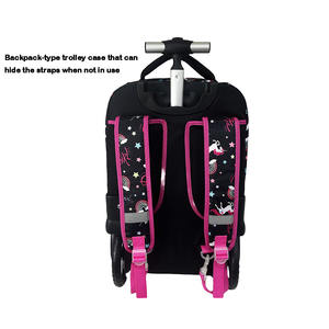 नए आगमन 3 टुकड़े यूनिकॉर्न बच्चों के साथ ट्रोली बैग, दोपहर के भोजन बैग पेंसिल केस के साथ छात्र स्कूल बैकपैक - Product Image 2