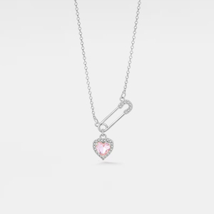 Kalung liontin desain trendi, Kalung liontin zirkon bentuk hati, rantai berlapis emas dan perak untuk hadiah wanita - Product Image 2