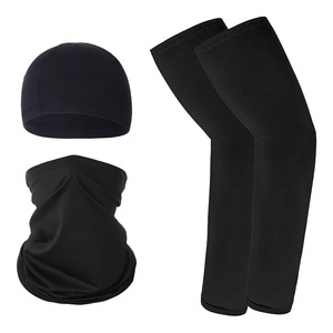 Cycling Arm Sleeve Mask Set Ice Silk Breathable Sun Protection Quick Dry Lightweight Cap Scarf Solid Color Outdoor Sports - Product Image 4