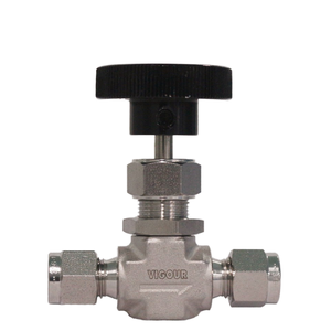 Vanne à aiguille à hydrogène de marque VIGOUR, 6000 psi, haute pression, commande bidirectionnelle, vanne à aiguille à gaz en acier inoxydable 316, 1/4 1/2 3/8 3/4 1 pouce - Product Image 1