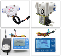 Meter Kontrol Kuantitatif Aliran Cairan Air LCD + Sensor Aliran Pipa PE 1/4 untuk Kontrol Aliran Air Otomatis