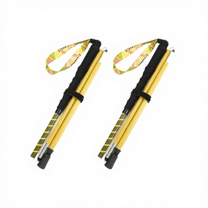 7075 Ultra <b>Light</b> Aluminum Alloy Foldable Hiking <b>Stick</b> Rubber Straight Grip Handle Outdoor Hiking Anti-Slip Labor-Saving Poles - Product Image 4
