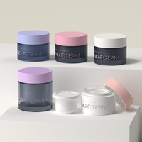 Pot à crème en verre double couche 30g, rechargeable, vide, avec doublure intérieure amovible pour crème visage, masque, pâte, OEM
