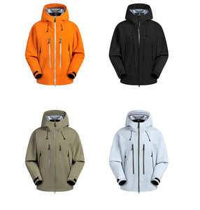 Giacca Impermeabile Arancione con Cappuccio e Zip per Escursionismo Unisex, Antivento per Arrampicata e Attività all'Aperto - Product Image 6