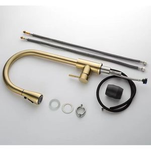 Смеситель кухонный из нержавеющей стали с латунным распылителем - Product Image 6