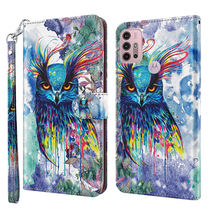 Funda de Cuero PU con Diseño 3D para <span class=keywords><strong>MOTO</strong></span> G50, Funda Tipo Cartera con Cordón para Motorola G50 - Product Image 3