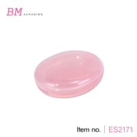 Vente en gros emballage personnalisé Crean Blush Récipient vide vide de forme ovale 38MM pour blush rose transparent