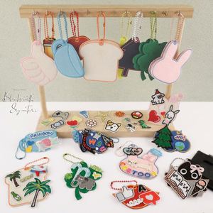 Hot Sell Personalized DIY Luggage Tag Label Key <b>Ring</b> Bag Chain Accessories <b>Blank</b> Embroidery Patch - Product Image 1