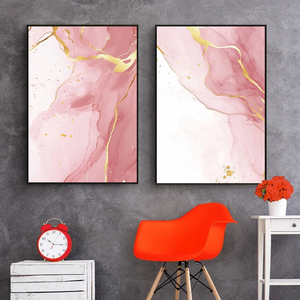 Decorazione per la casa di immagini astratte moderne di lusso oro rosa stampe da parete arte <span class=keywords><strong>pittura</strong></span> su tela - Product Image 3