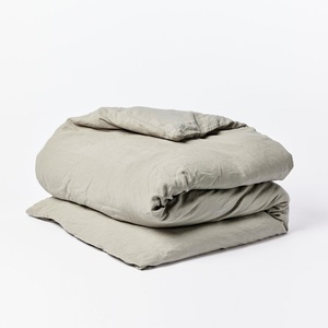 4pcs French Organic Flax Printed Quality Customized Size 100% Linen Duvet Cover Sets <b>Flat</b> Sheet Bedding Set Pillowcase Home - Product Image 1