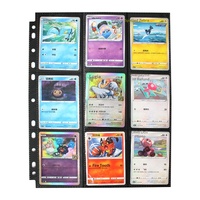 En stock: Hojas de recambio transparentes de PP de 11 orificios, negras, 3x3, gruesas, para álbumes de tarjetas y páginas interiores.