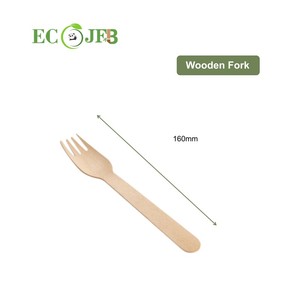 Fourchette jetable en bois compostable de <span class=keywords><strong>160mm</strong></span> - Product Image 1