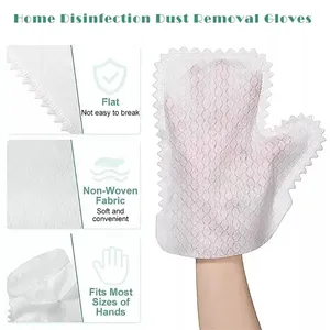10PCS Disposable Eco-Friendly <b>Dust</b> Cleaning Gloves Non-woven Fish Scale Design Zenidoo Brand White 23x20cm Kitchen Use Clean - Product Image 3