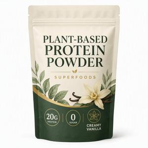 Proteína Vegetal en Polvo de Marca Privada OEM, Suministro a Granel, con Superalimentos, 20g de Proteína, 0 Azúcar, Vainilla Cremosa - Product Image 1