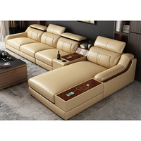 Conjunto de sofá de cuero Modular de diseño moderno Premium, muebles para sala de estar, sofá de esquina para el hogar, sofá seccional grande de lujo en forma de L