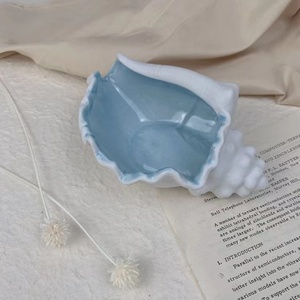 Decorazione domestica Custom conchiglia in ceramica altri portacandele lanterne e barattolo di candela 6 oz - Product Image 4