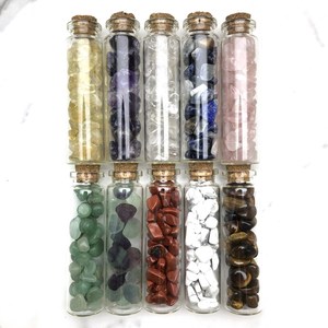 Polished Drift Bottle Feng Shui <strong>Stone</strong> Demagnetizing Irregular <strong>Jade</strong> Crystal Agate Gravel for Wishing Bottle Gift - Product Image 1