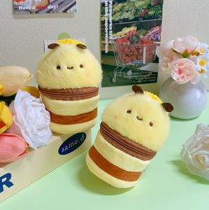 Monedero de Peluche <span class=keywords><strong>con</strong></span> Forma de Abejita de Dibujos Animados, Ecológico, en Forma de Barril, Bolsa de Almacenamiento de Juguetes para Regalos de Bienvenida - Product Image 2