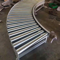 Convoyeur à rouleaux en acier à angle incurvé de 90 à 180 degrés, durable, vitesse réglable, facile à nettoyer, garantie 1 an, direct usine