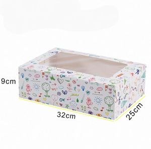 Tùy chỉnh màu sắc in ấn tráng miệng Hộp bao bì kraft giấy các tông gói thực phẩm hộp bánh Cupcake bánh mì Pancake hộp - Product Image 5